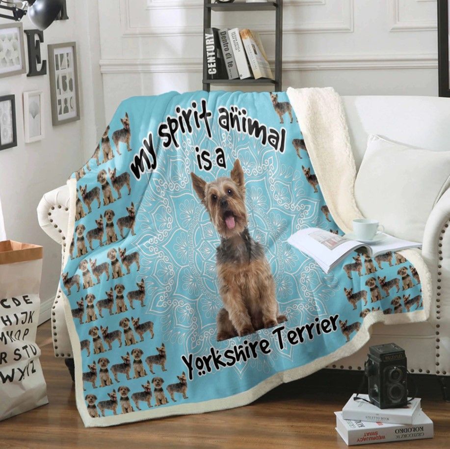 Yorkshire Teier Is My Spirit Animal Sherpa Fleece Blanket Wb