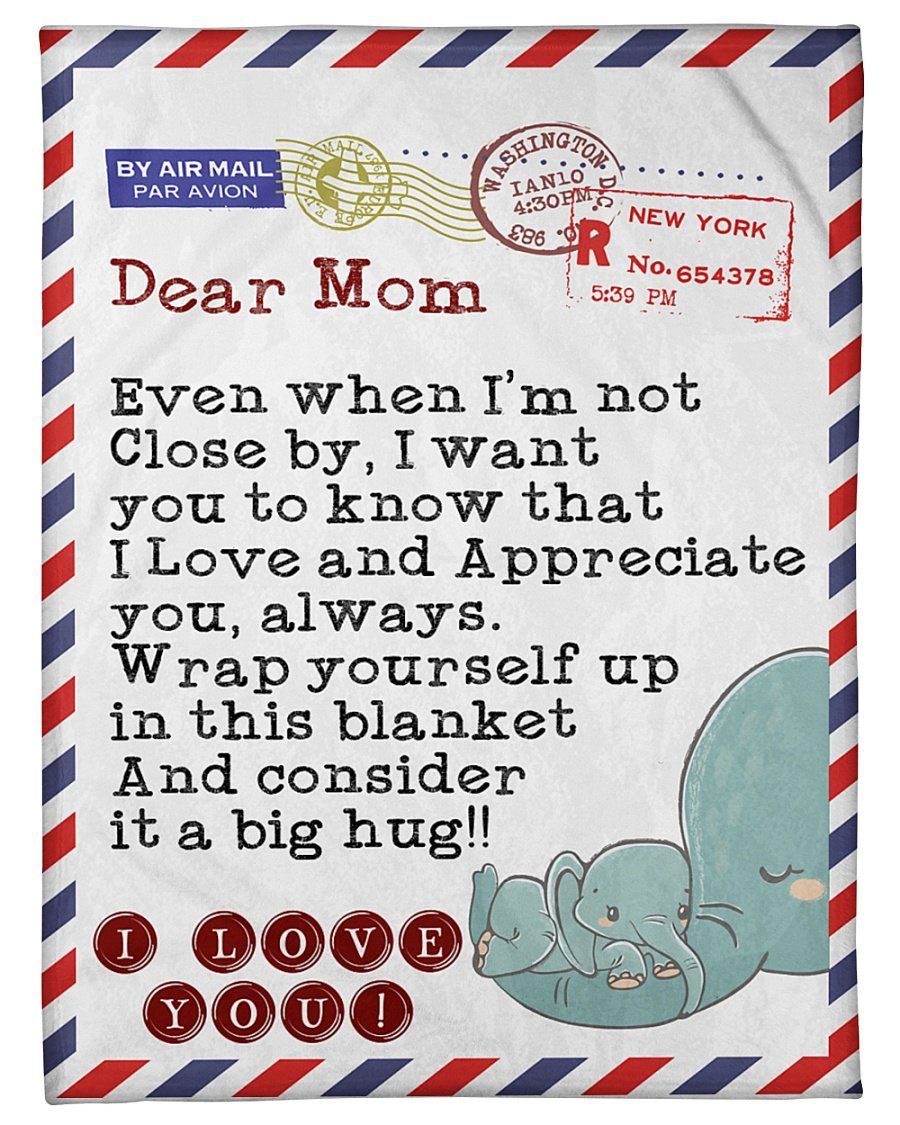 I Love You Giving Mom Elephant Fleece Blanket