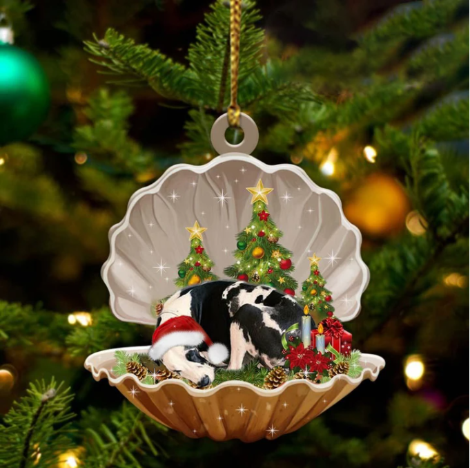 Great Dane3-Sleeping Pearl In Christmas Two Sided Ornament