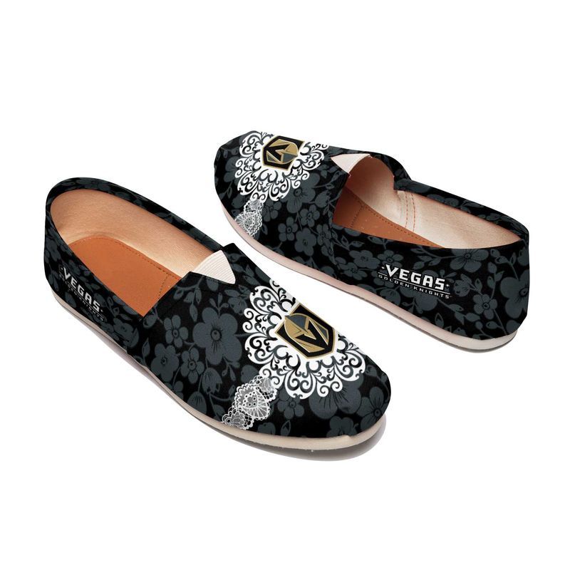 Topsportee Vegas Golden Knights Tropical Flowers Pattern Limited Edition Toms Slip On Shoes Nla015066