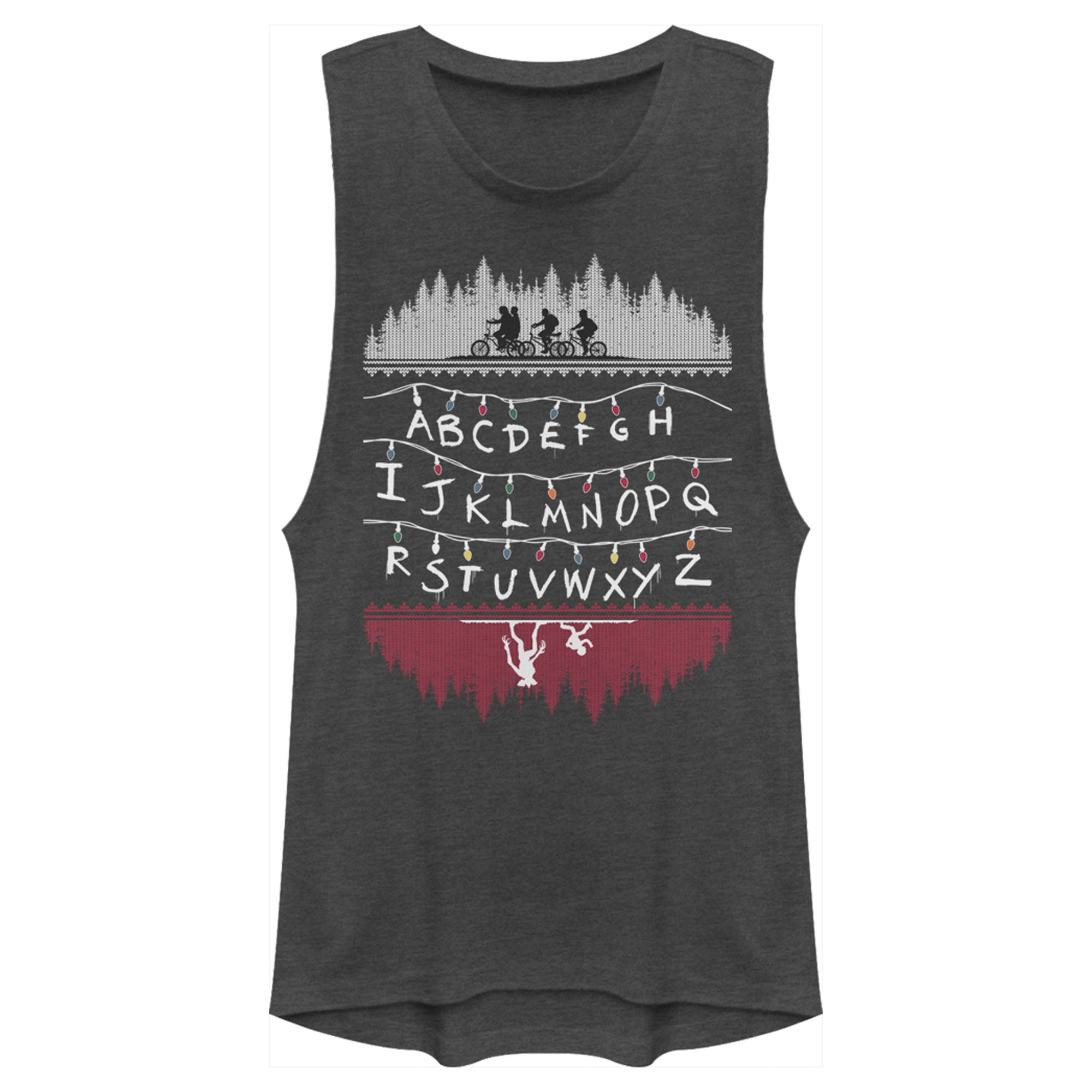 Stranger Things Junior’S Alphabet Lights  Festival Muscle Tee