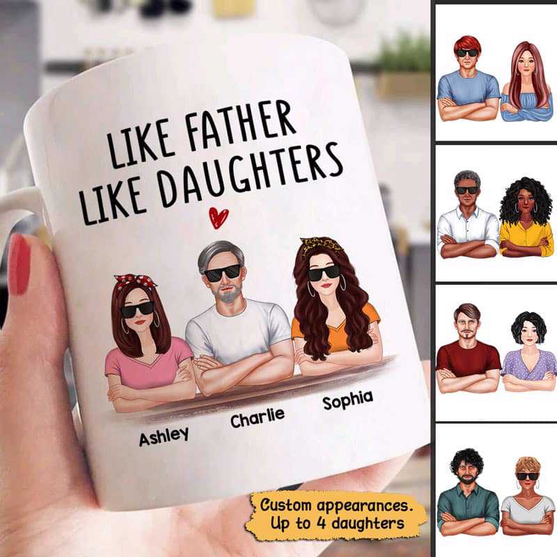 Like Father Like Daughter Real Man Personalized Mug