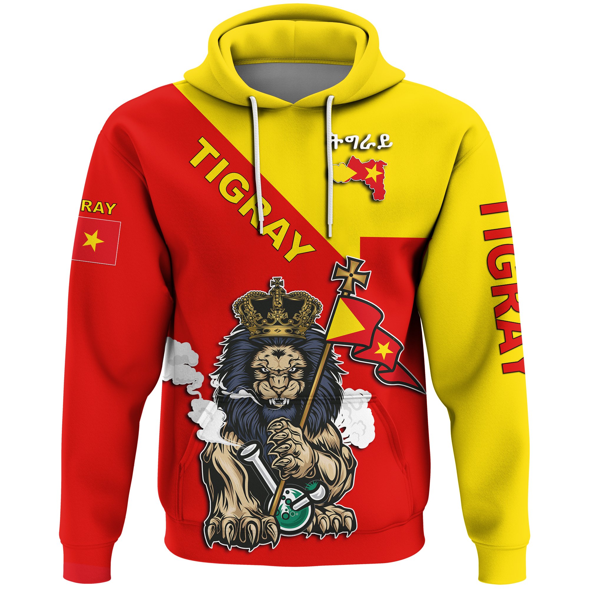 Tigray Lion Flag Map Hoodie A31