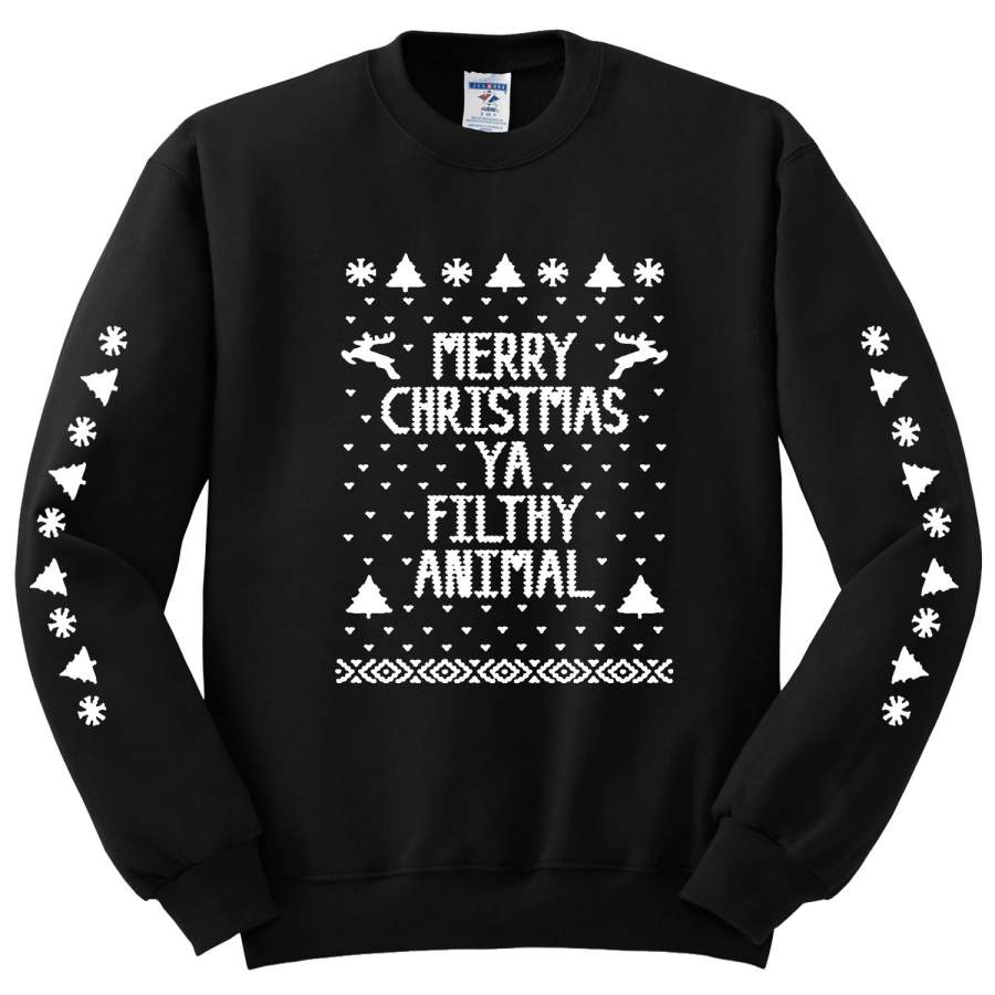 Merry Christmas Ya Filthy Animal Unisex Crewneck Sweatshirt