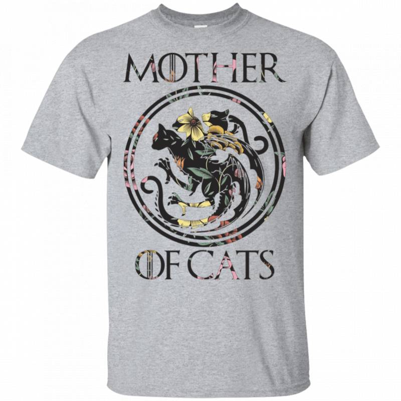 Mother Of Cats Funny GOT Fans Girl Cat Mom Cat Lady Flower Shirt