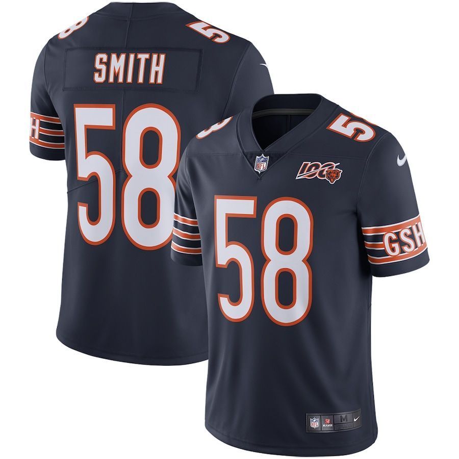 Chicago Bears Roquan Smith Navy NFL 100th Season Jersey