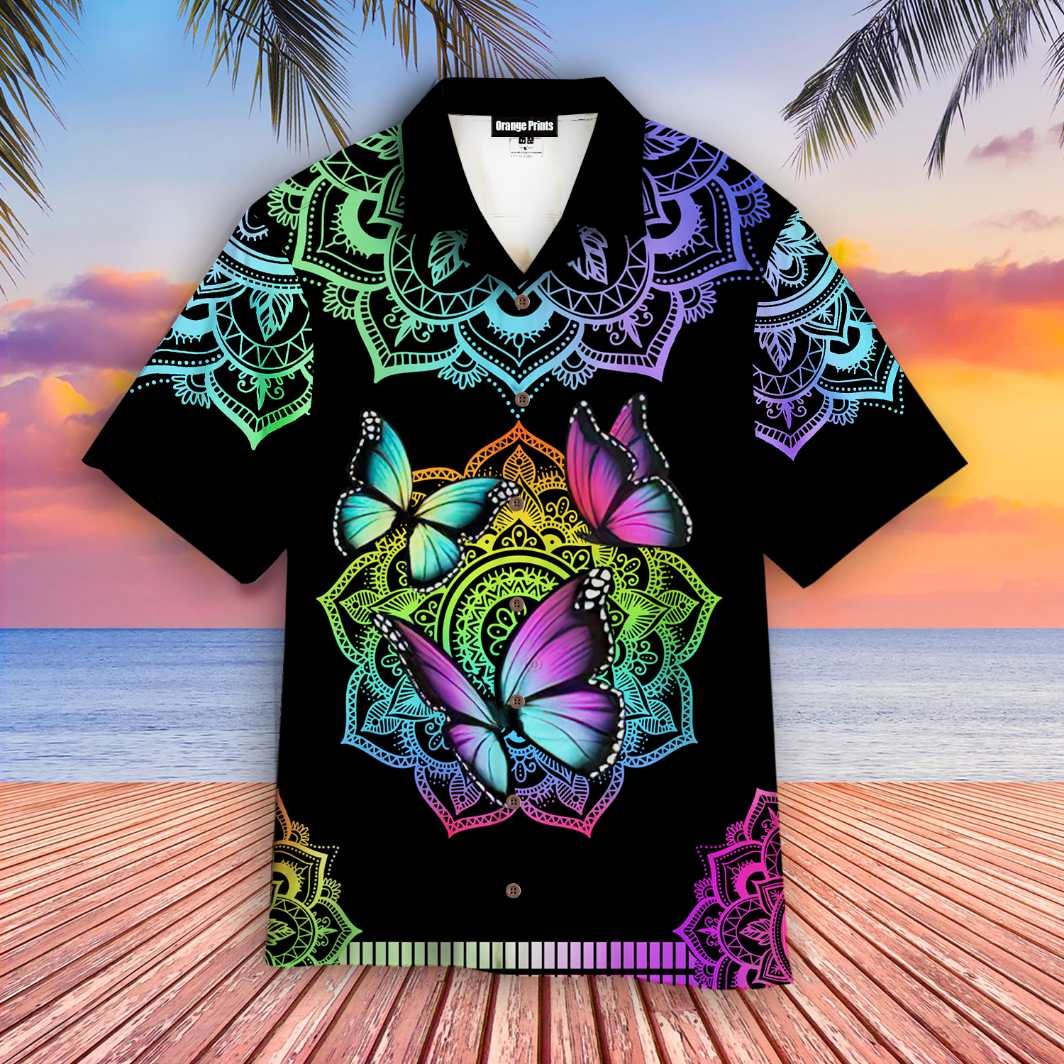 Colorful Butterfly Mandala Aloha Hawaii Shirts For Men And Women Ha69390