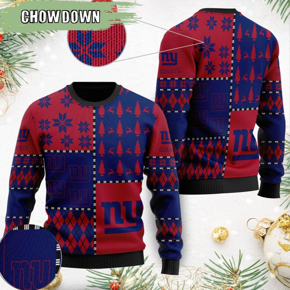 New York Giants Gift For Fan Ugly Wool Sweater Christmas Holiday Party Giants Fans