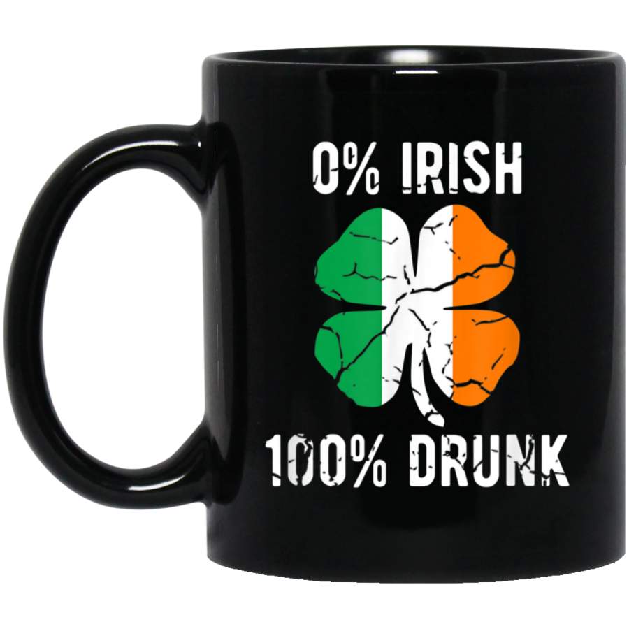 0 Irish 100 Drunk Vintage Distressed St Patricks Day Mug