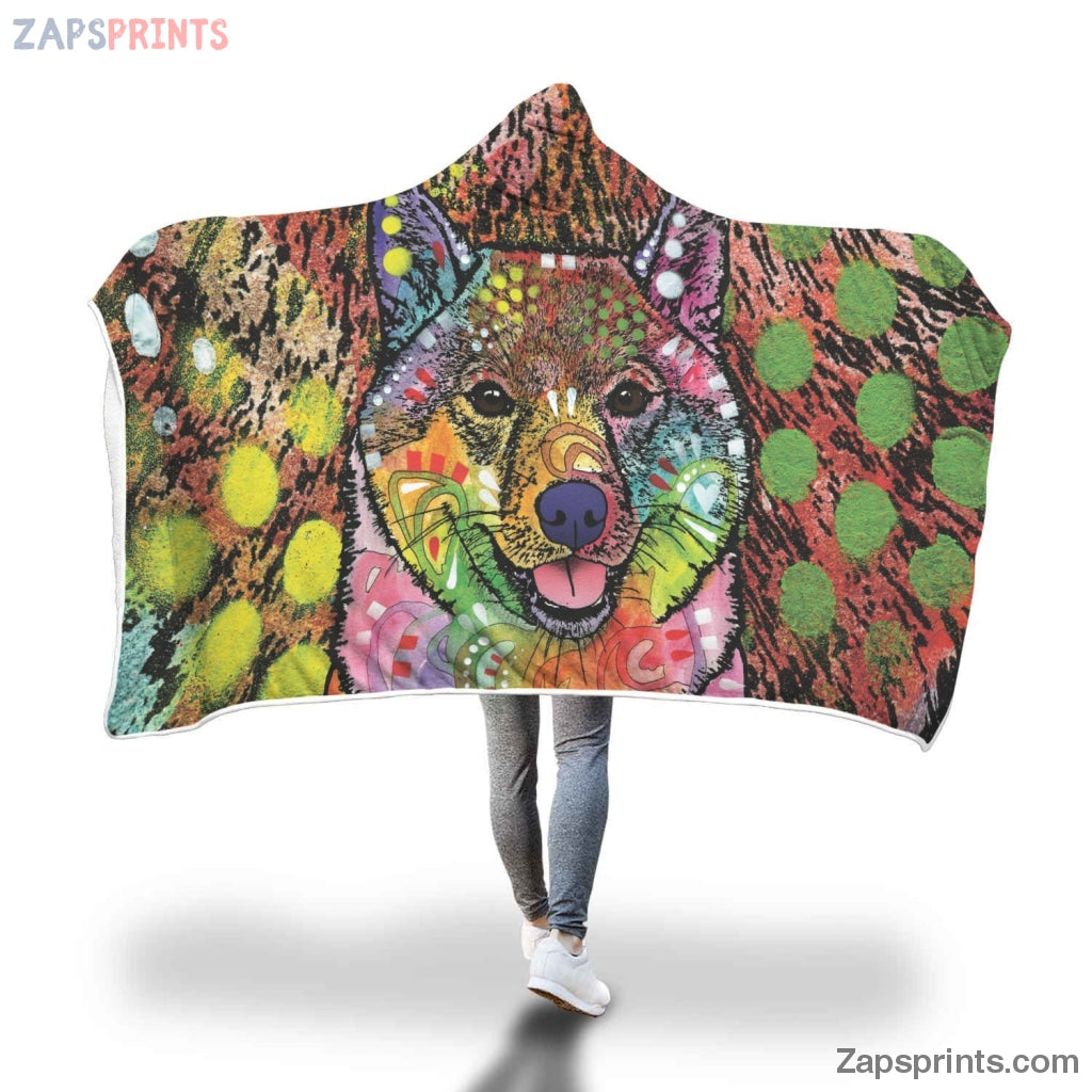 Shiba Inu Design Hooded Blanket – Dean Russo Art