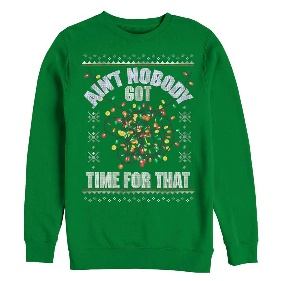 LOST GODS Men’s Christmas Lights Nobody Got Time Sweatshirt