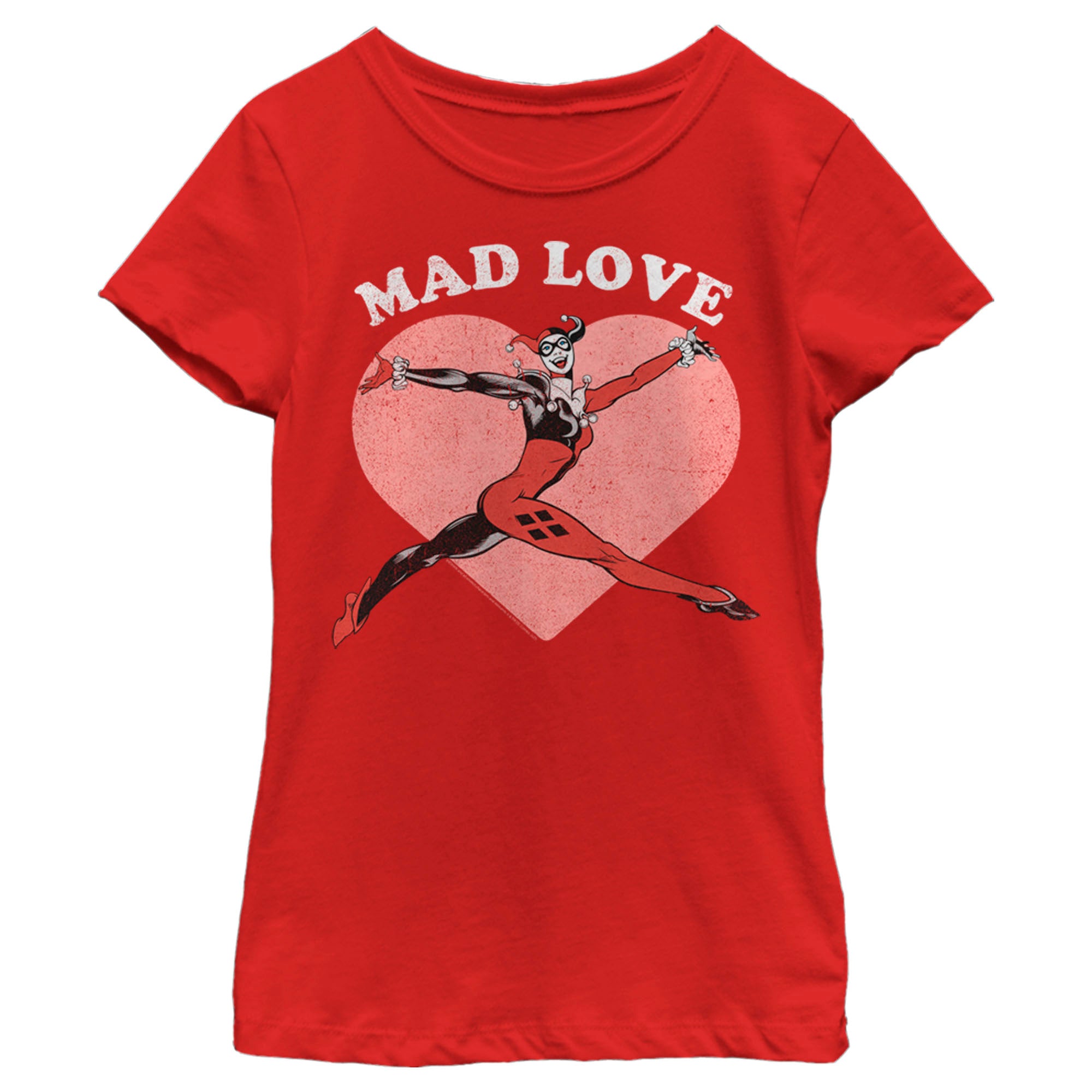 Girl’S Batman Valentine’S Day Harley Quinn Mad Love T-Shirt