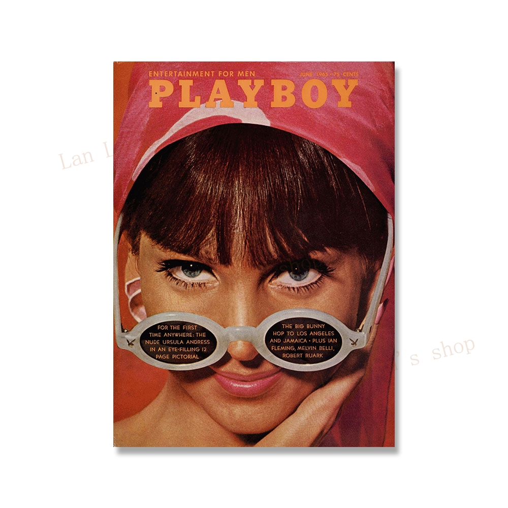 Fashion Poster Magazine Play Boy Flowers Butterflies Bunnies Red Lips Canvas Painting Posters Prints Wall Art Picture Home Decor alx