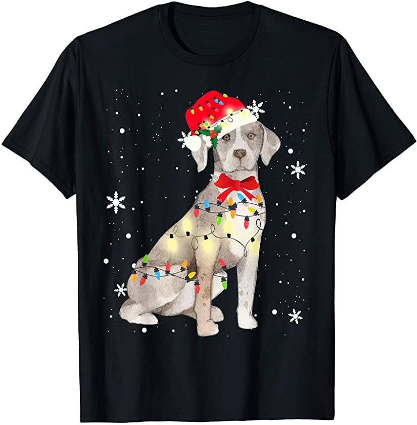 Catahoula Leopard Dog Christmas Light Xmas Mom Dad Gifts T-Shirt