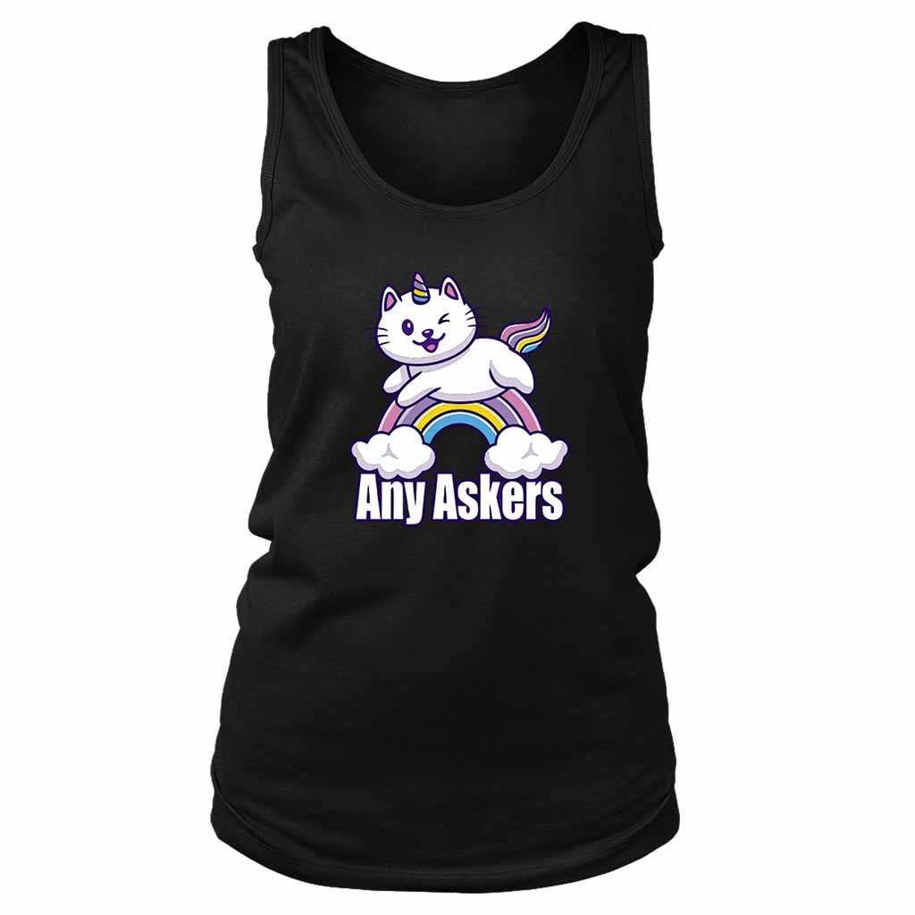 Any Askers Meauw Kitten Unicorn Pretend Women’s Tank Top