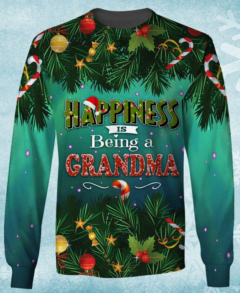 Happiness I’M Being A Grandma 3D Shirts Gift For Christmas Holiday 3D Sweatshirt