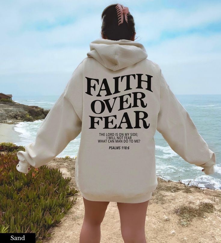 Faith Over Fear Jesus Hoodie Jesus Apparel Christian Hoodie Christian Sweatshirt Aesthetic Hoodie Aesthetic Clothes Trendy Hoodie