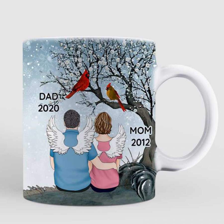 Dad Mom Cardinals Tree Memorial Personalized AOP Mug