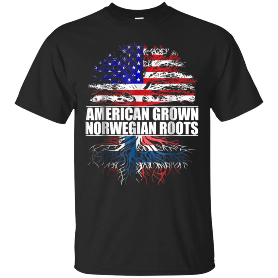 AGR American Grown With Norwegian Roots T-Shirt Norway Shirt