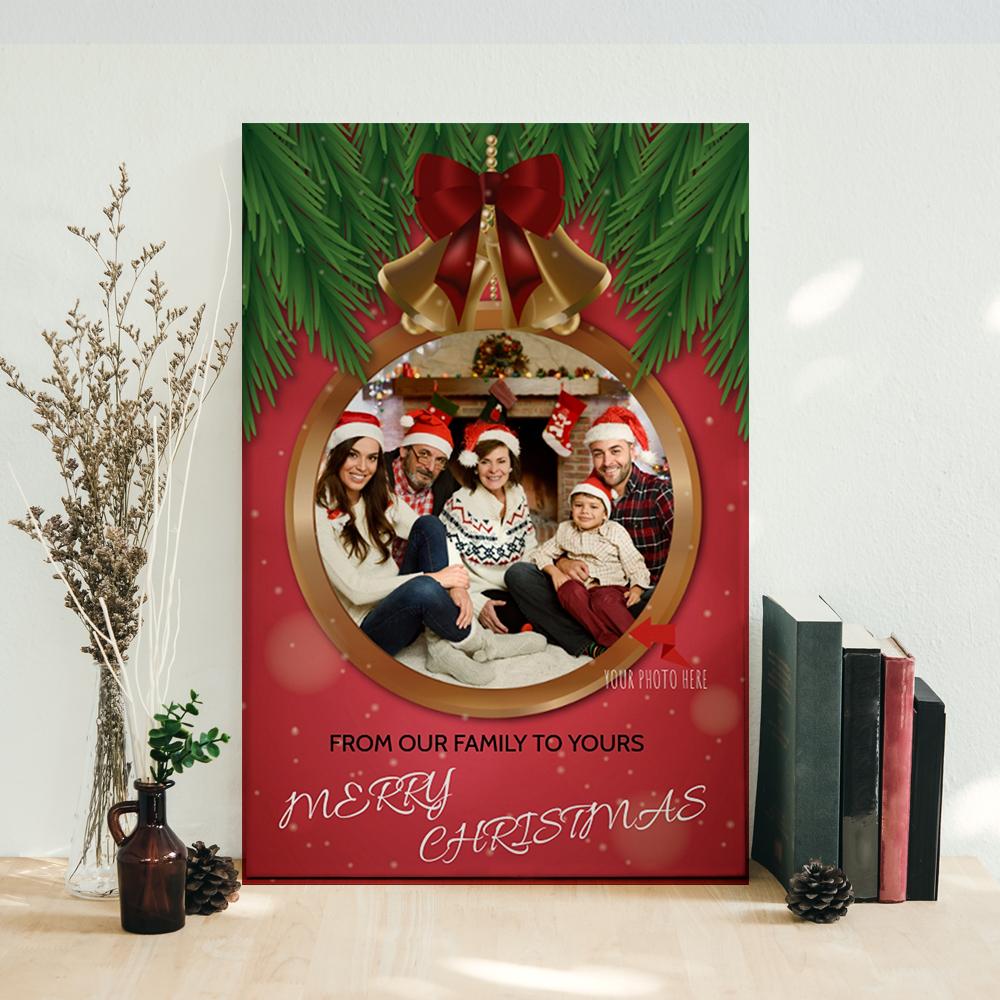 ViticStore™ Personalize Picture, From Our Family To Yours – Christmas canvas for decor, family gift, home decor, christmas gift