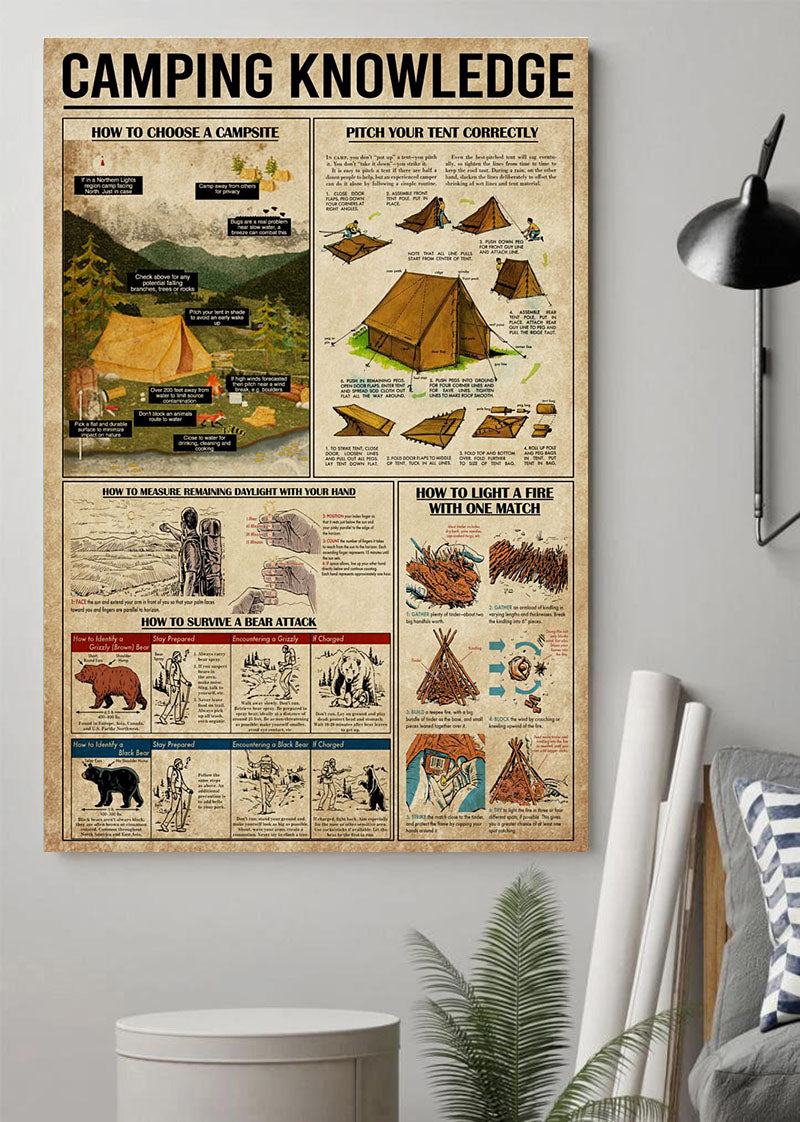 Camping Knowledge Vertical Poster