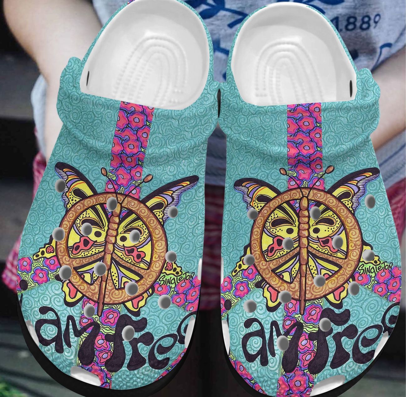 Butterfly Personalized Clog, Custom Name, Text, Color, Number Fashion Style For Women, Men, Kid, Print 3D I Am Free