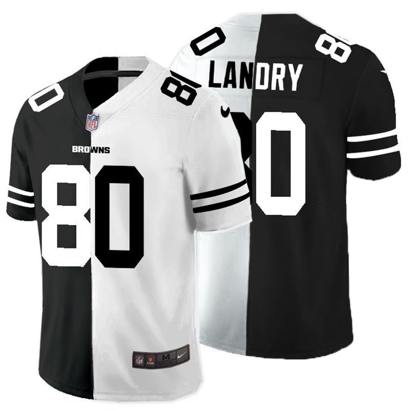 Cleveland Browns Jarvis Landry #80 NFL 2020 Black And White Jersey