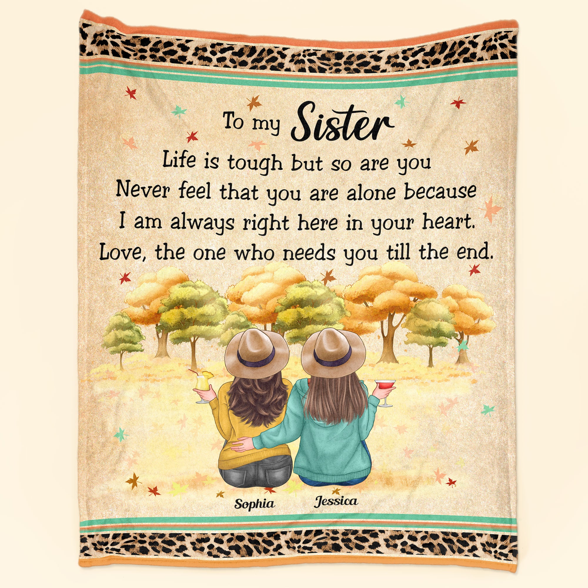 Life Is Tough But So Are You – Personalized Blanket – Birthday Fall Season Gift For Besties, Sisters, Bff