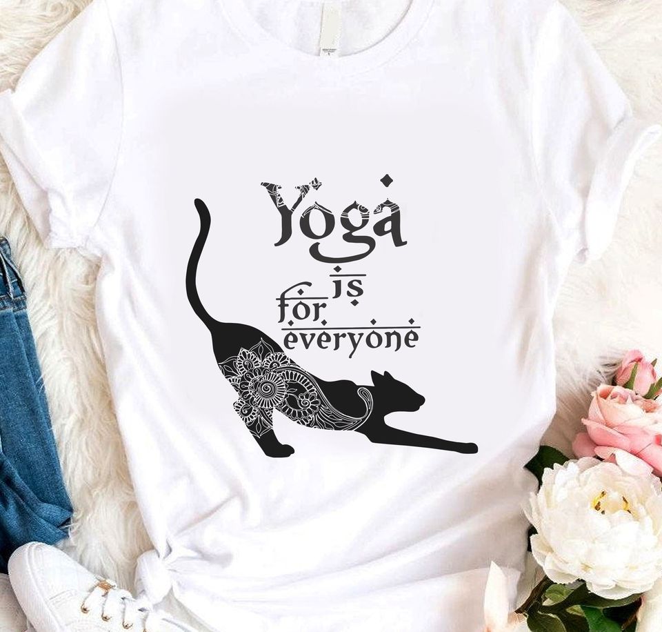 Yoga Is For Everyone Mandala Black Cat Panther Gift For Yogis Standard/Premium T-Shirt