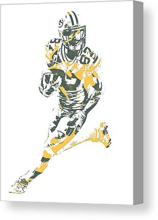 Jordy Nelson Green Bay Packers Pixel Art 10 Joe Hamilton Canvas Print