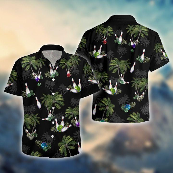 Black Bowling Coconut Unisex Hawaii Aloha Shirts Ha27504