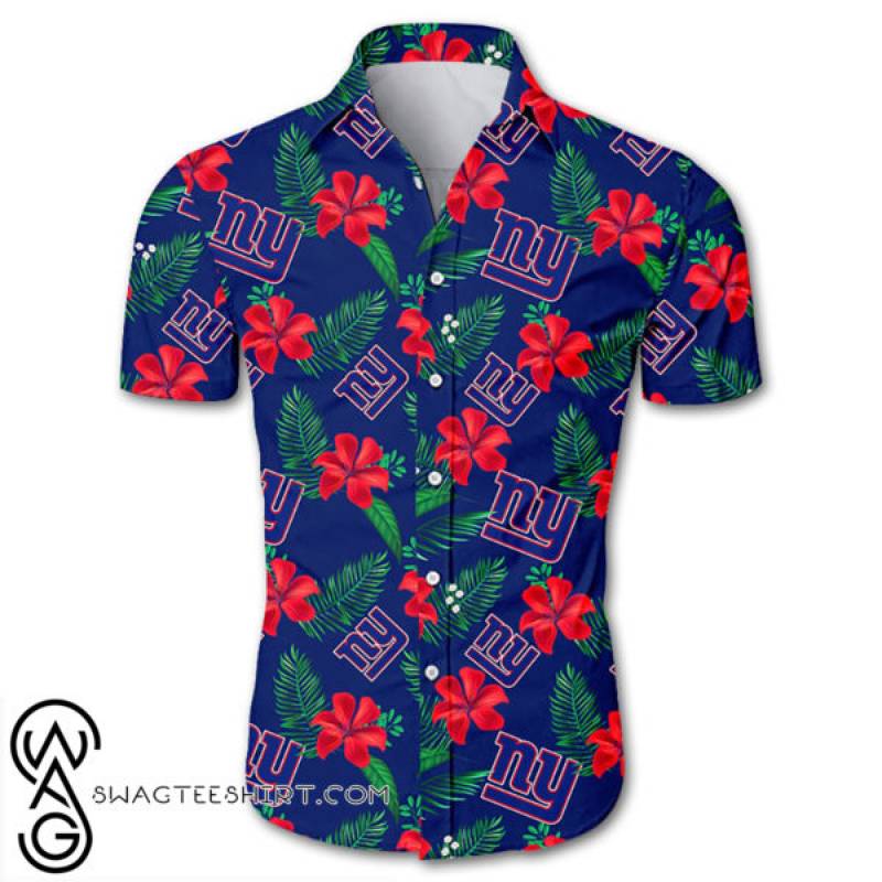 New york giants tropical flower hawaiian shirt – Maria