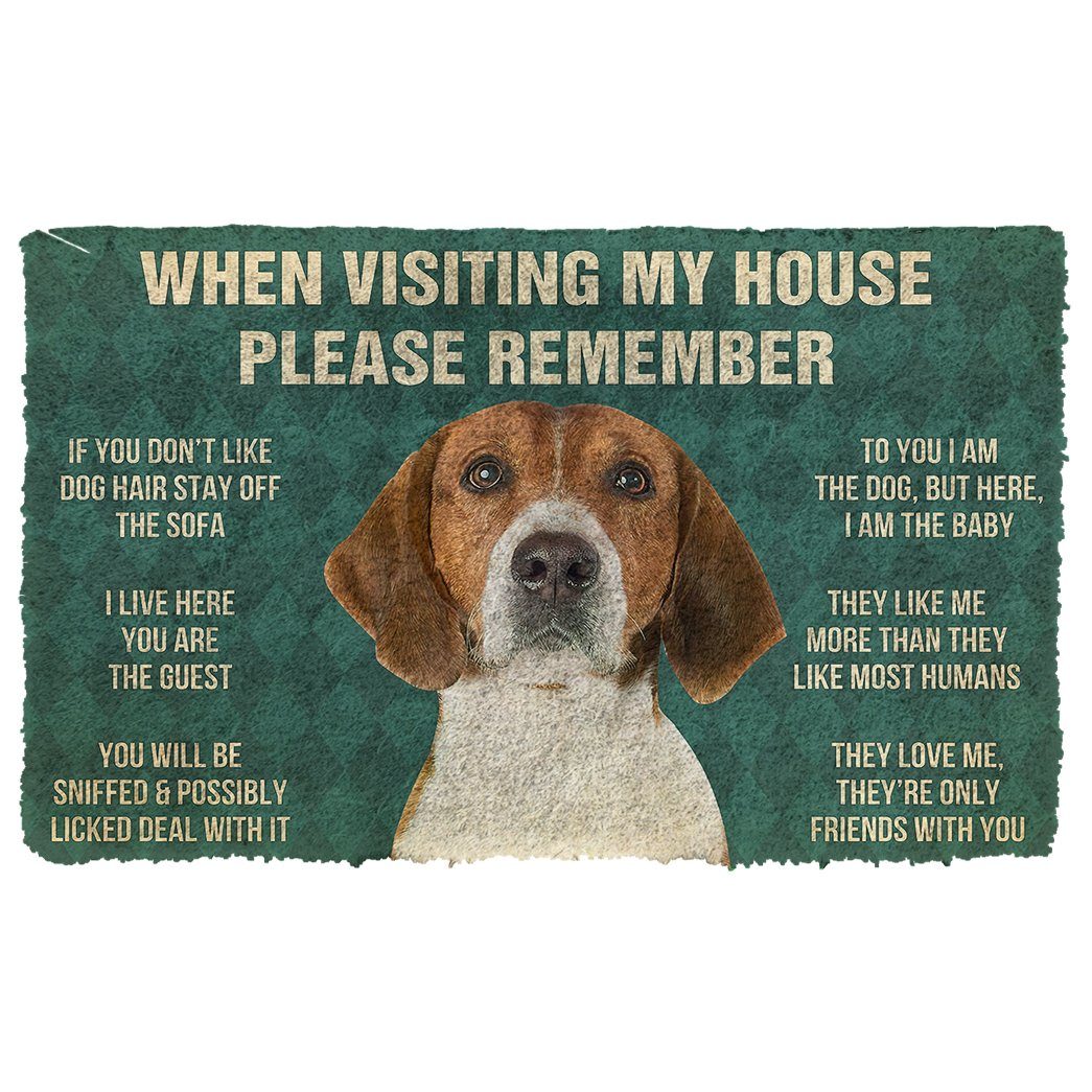 Gearhumans  GearHuman 3D Please Remember English Foxhound Dogs House Rules Doormat