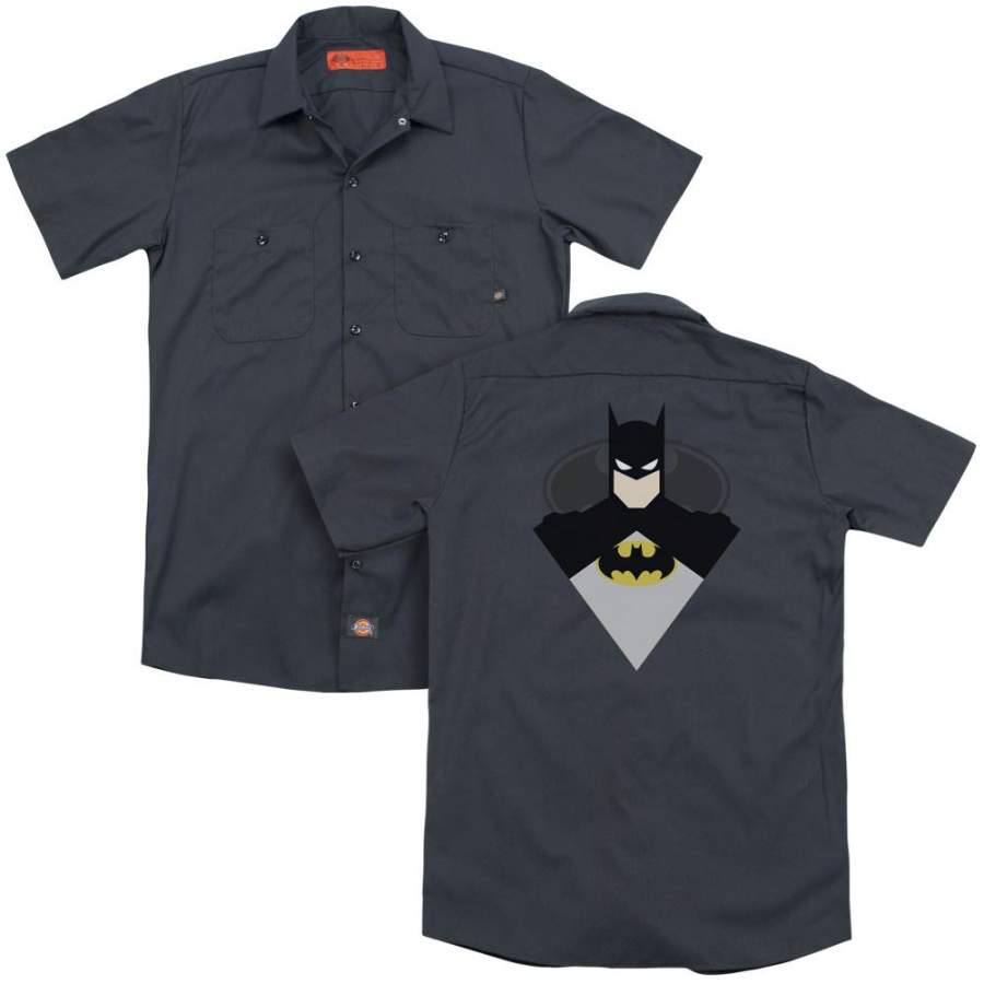 Batman – Simple Bat(Back Print) Adult Work Shirt