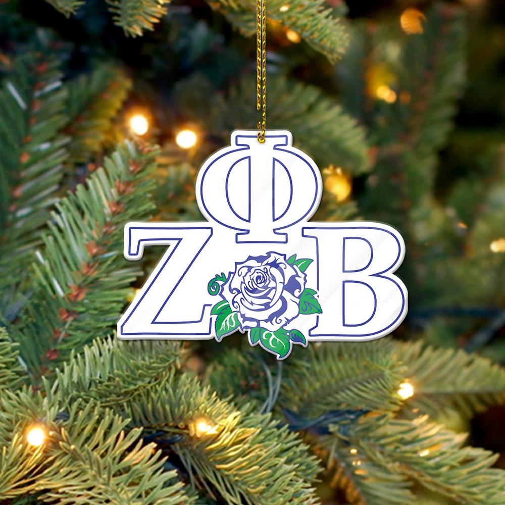 Wonderprint Ornament – Zeta Phi Beta Ivory Coast Rose Shape Acrylic Ornament Lt10