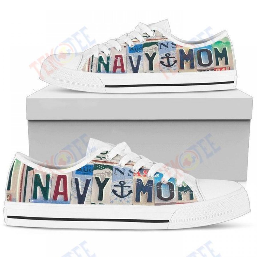 Mens Womens Navy Mom Low Top Shoes Custom Print Footwear Converse Sneakers TMT213