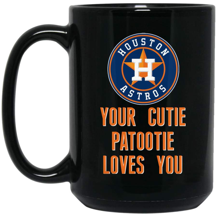 Custom Personalized Houston Astros Logo Orange-White Cutie Patootie BM15OZ 15 oz. Black Mug