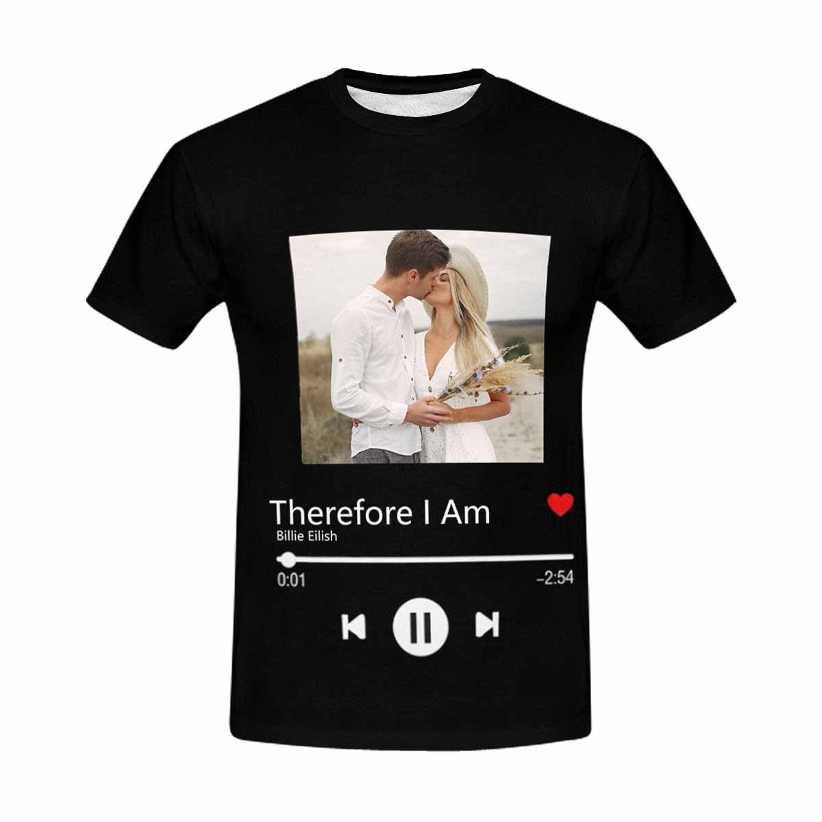 Custom Photo&Text Loving Couple Music Song Men’S&Women’S All Over Print T-Shirt