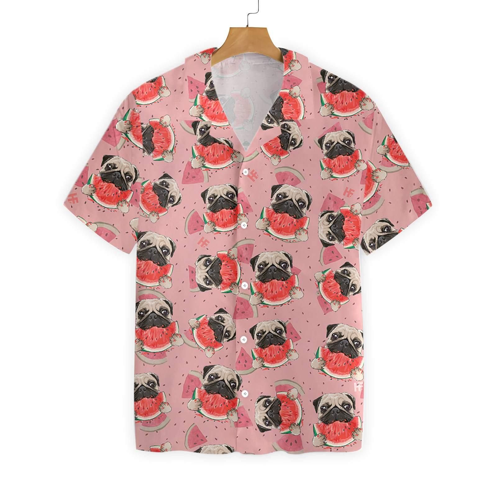 Pug Watermelon Seamless Dog 2710 Hawaii Shirt Ha21778