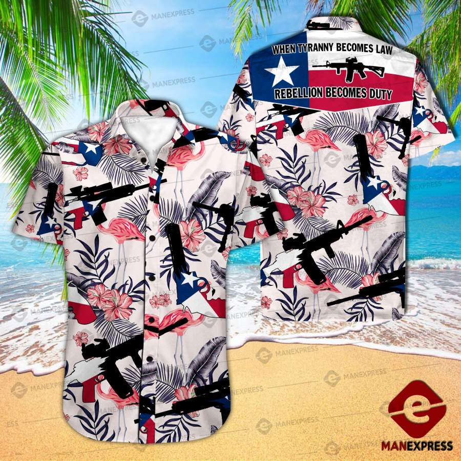 Texas United Patriot Three Percenter Hawaiian Shirt Fuk Ha66124