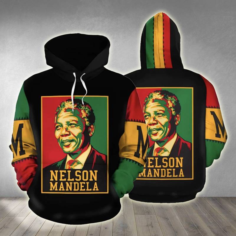 African – Nelson Mandela Retro All Over Print Hoodies