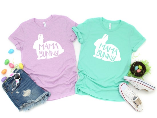 Mama Bunny Shirt – Easter Shirt for Mom – Women’s Easter Tee Shirt – Mama Bunny T Shirt – Cute Easter shirt – Mommy Bunny – Baby bunny shirt