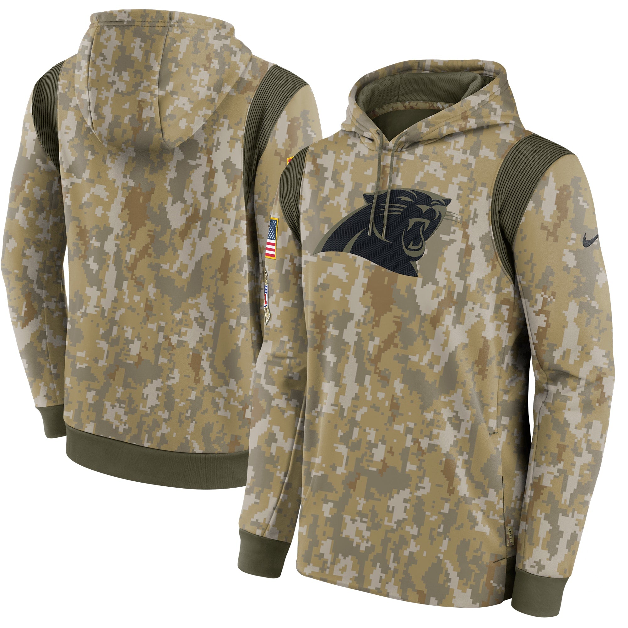 Carolina Panthers 2021 Salute To Service Therma Performance Pullover Hoodie – Camo