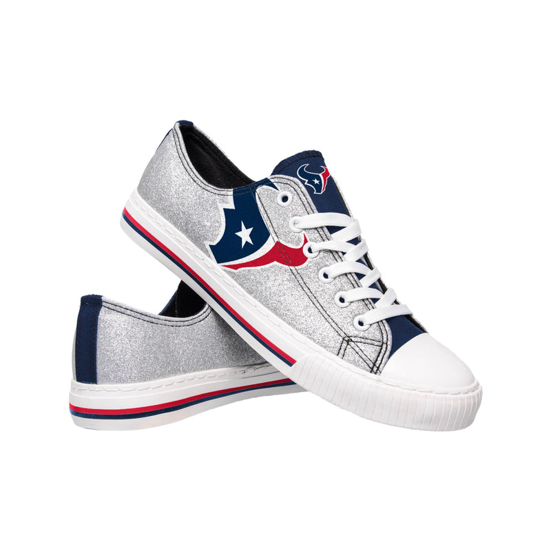 Houston Texans NFL Womens Glitter Low Top Canvas Shoes