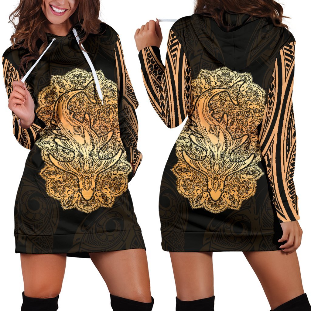 Wild Shark Polynesian Women’s Hoodie Dress – BN39