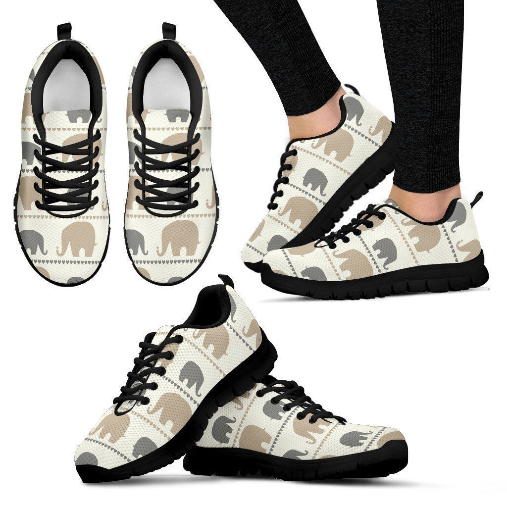 Elephants Cute Pattern Print Sneakers Shoes