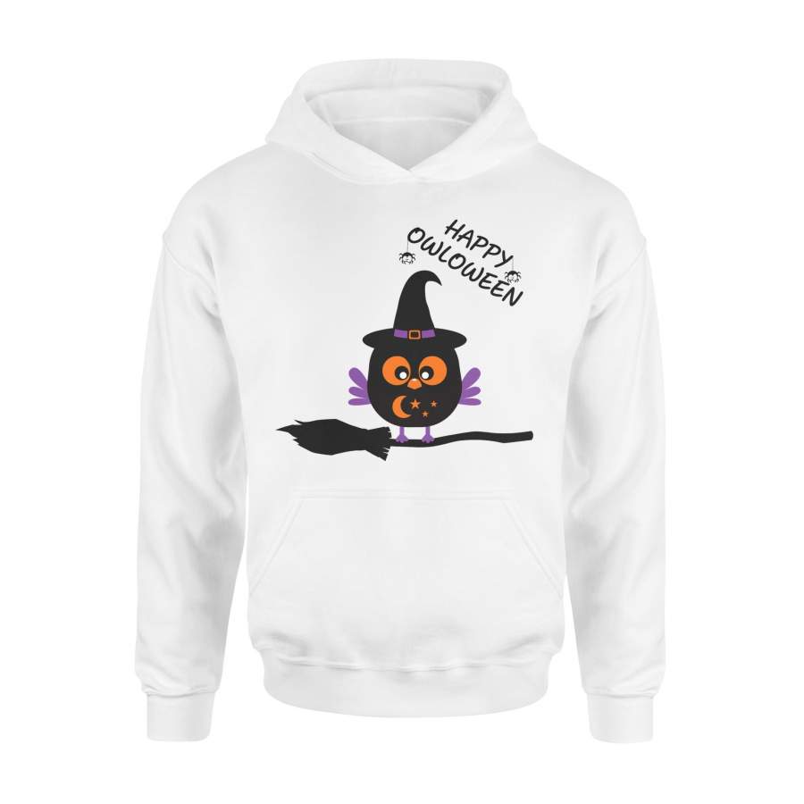Broom With Owl Happy Halloween Hoodie