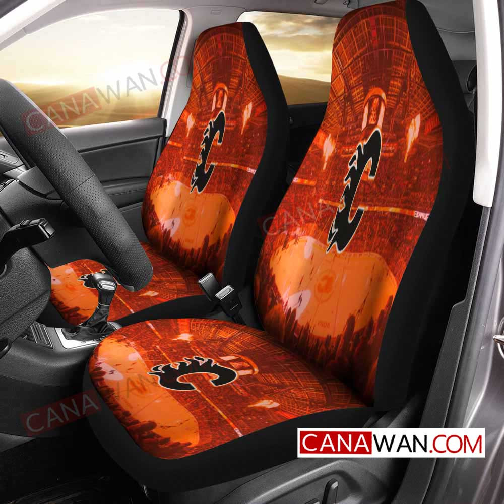 Calgary Flameslogo Art Style41 3D Customized Personalized Car Seat Cover