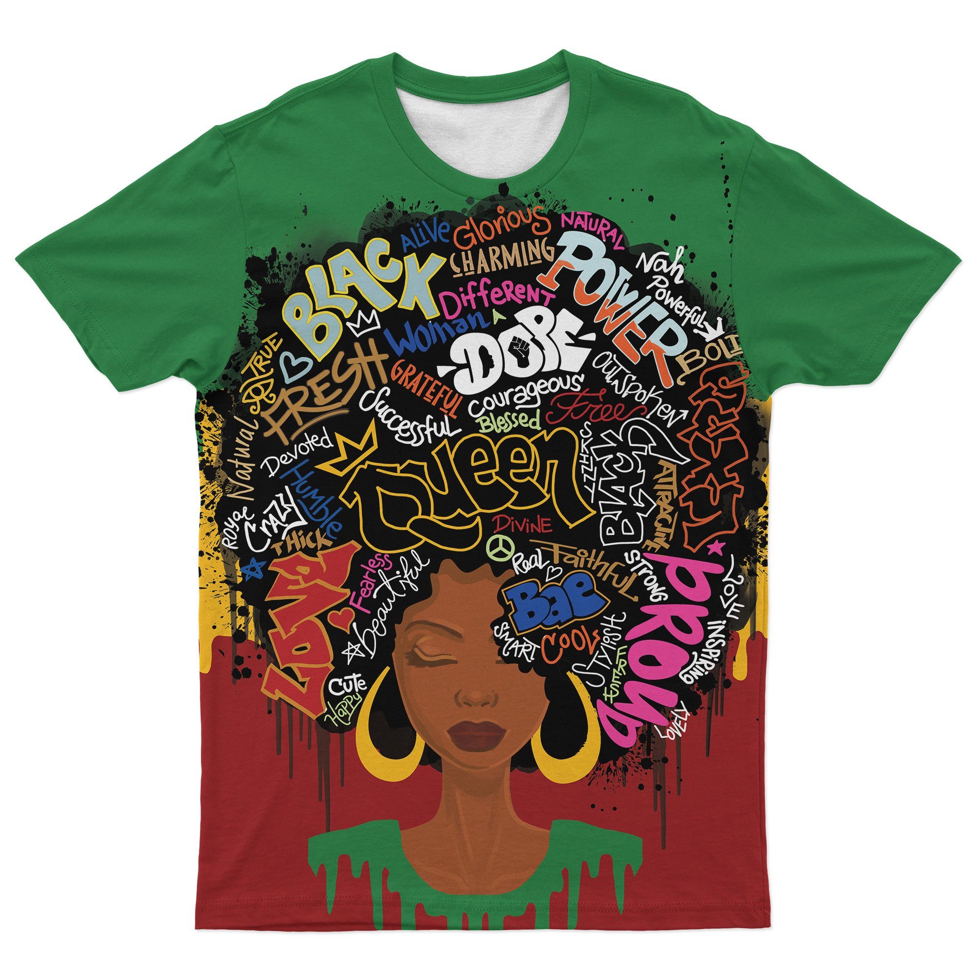 Black Queen Graffiti Art T-shirt