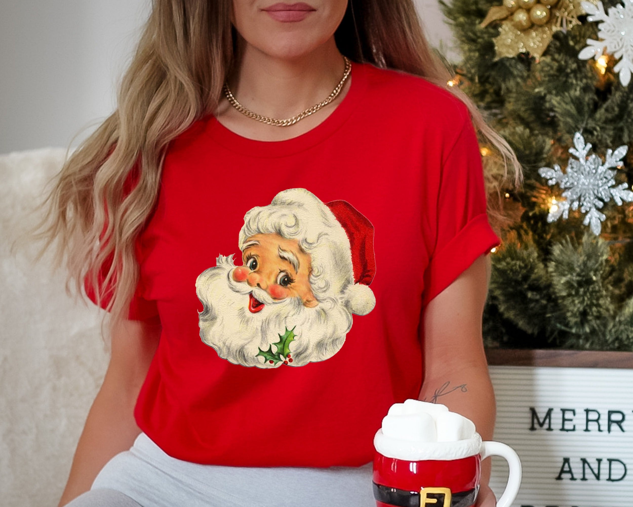 Vintage Santa Claus Christmas Shirt, Vintage Christmas T Shirt For Women, Vintage Santa Baby Shirt, Christmas Shirt Family, Christmas Gifts
